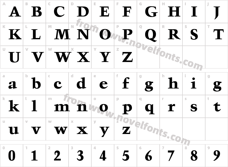 Triumph BoldCharacter Map