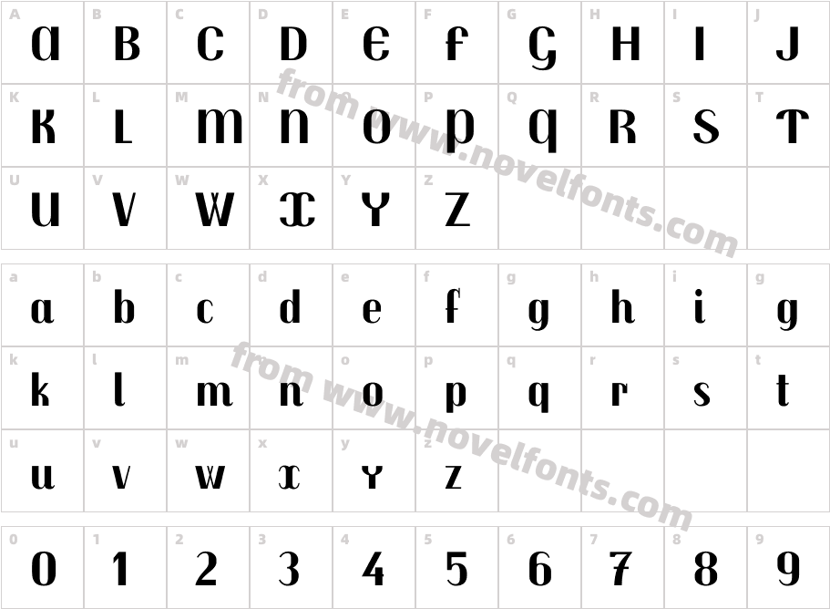 Trochut BoldCharacter Map