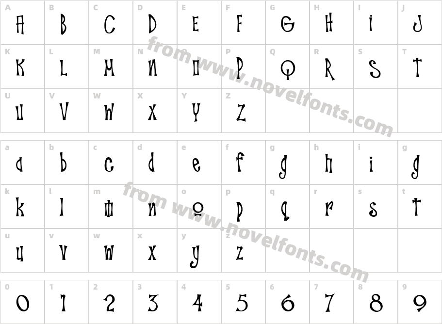 Troutkings BTN CondensedCharacter Map