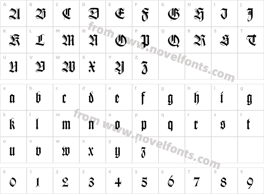 Tudor SSi BoldCharacter Map