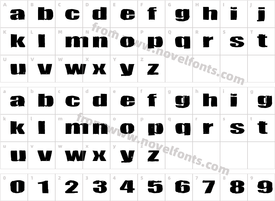 TulikuumeCharacter Map