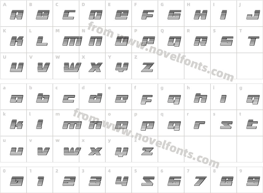 Turbo Charge Chrome ItalicCharacter Map