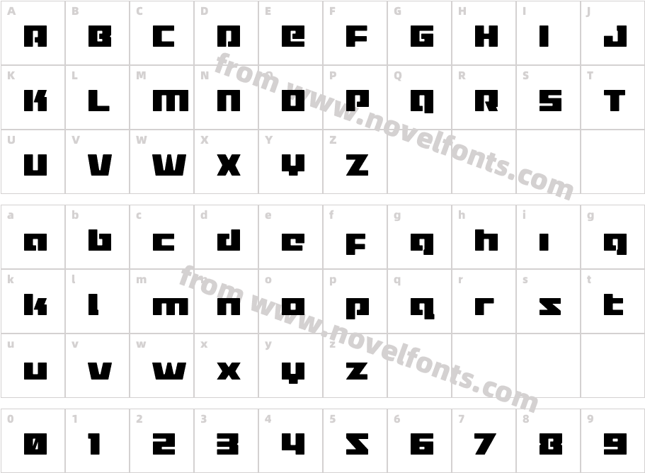 Turbo Charge CondensedCharacter Map