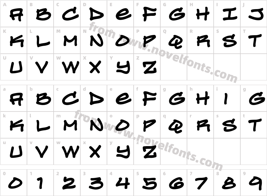 Turntablz BB BoldCharacter Map