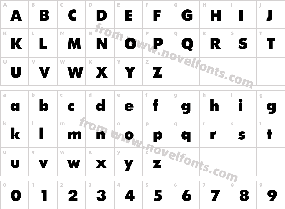 TwCenMTStd-UltraBoldCharacter Map