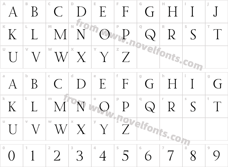 Twice Writing SerifCharacter Map