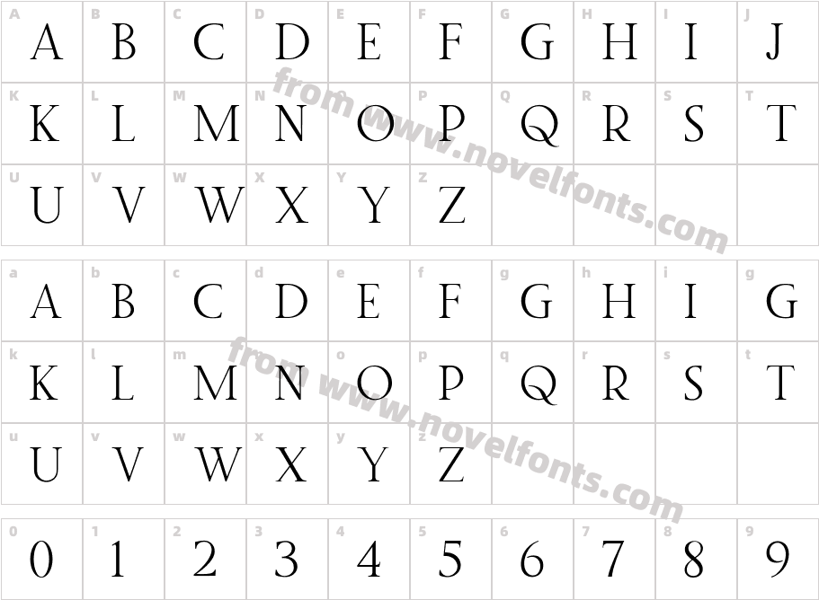 Twice Writing SerifCharacter Map