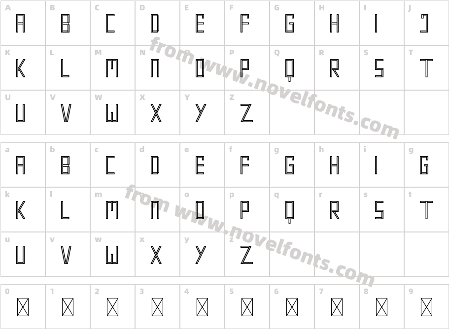 TwoLinesDemoRegularCharacter Map