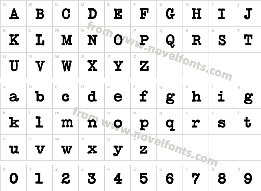 Typewriter-BoldCharacter Map