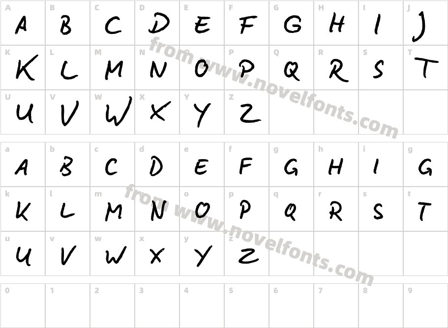 BD Lettering ReducedCharacter Map