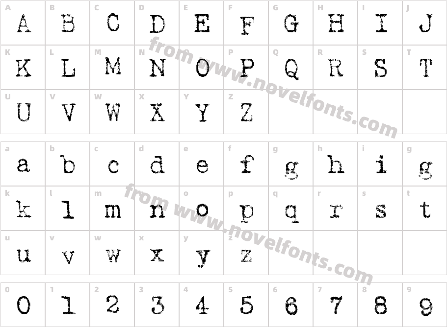 TypewriterRoughCharacter Map