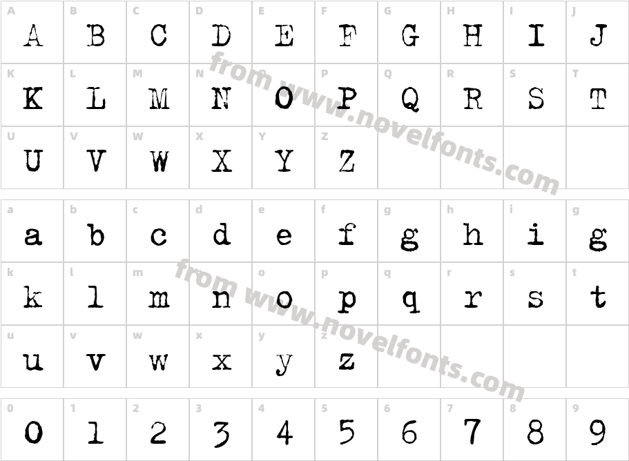 Typical WriterCharacter Map