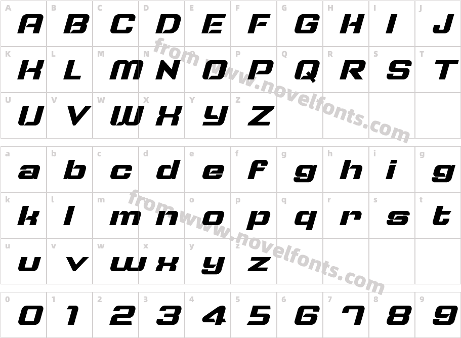 Typo Speed Bold Demo ItalicCharacter Map