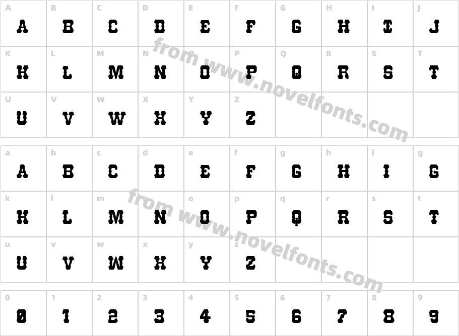 U.S. Marshal CondensedCharacter Map