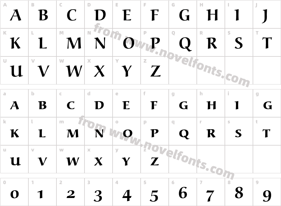 URWAlcuinSCT BoldCharacter Map