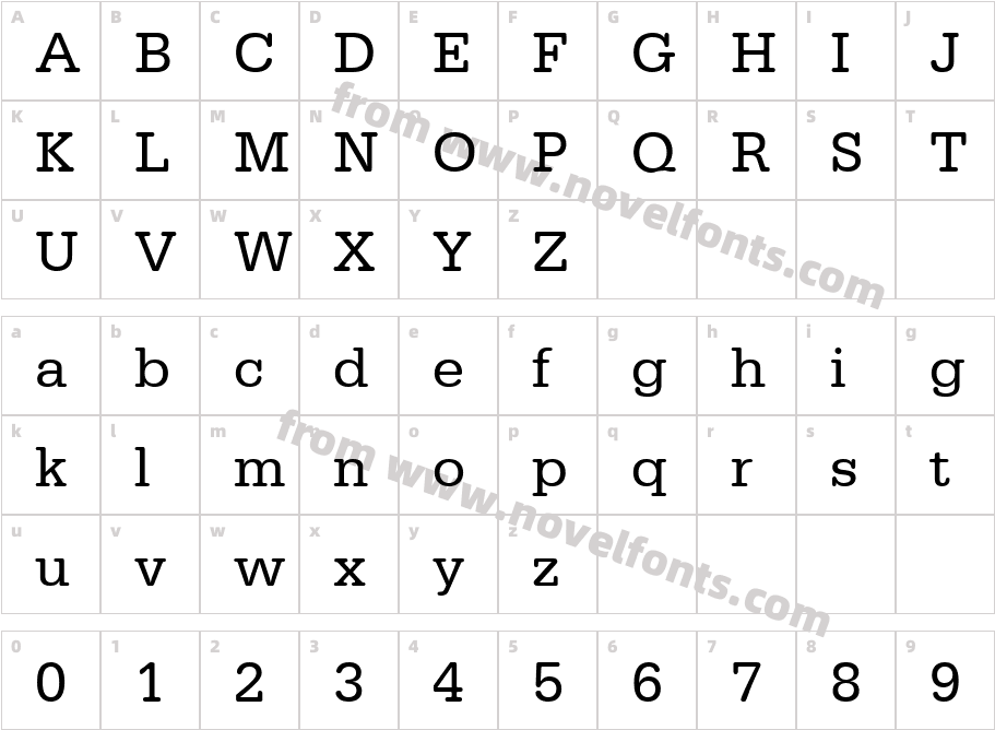 URWTypewriterT-ReguCharacter Map