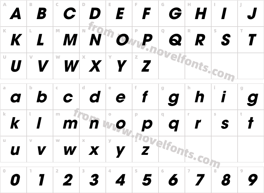 UTM Avo Bold ItalicCharacter Map