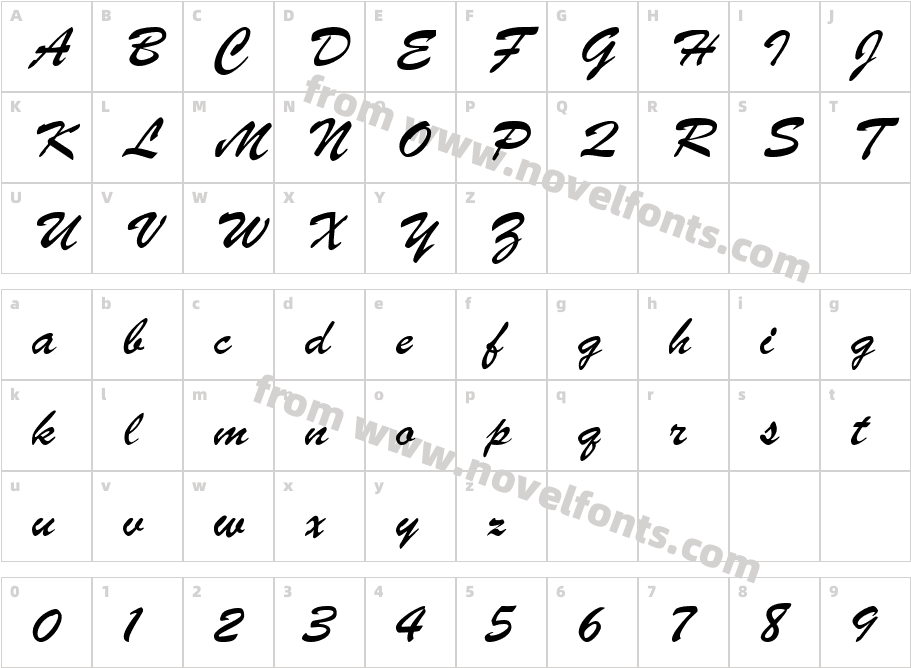 UkrainianBrushScriptCharacter Map