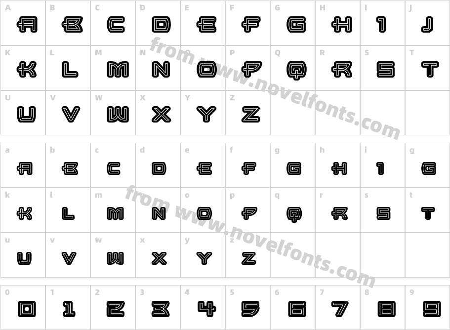 Ultra Bronzo InlineCharacter Map