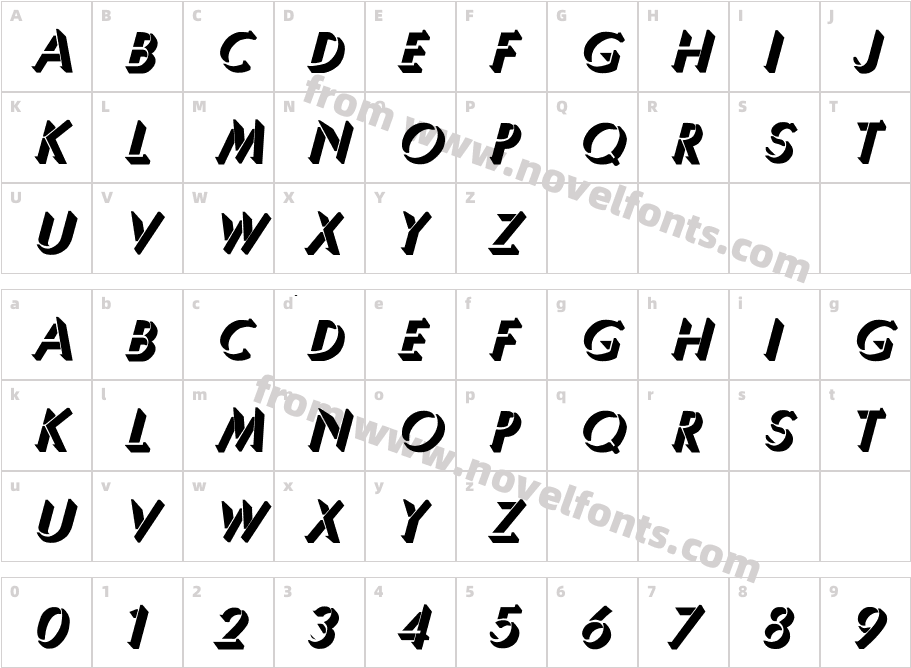 Umbra-Thin Bold ItalicCharacter Map