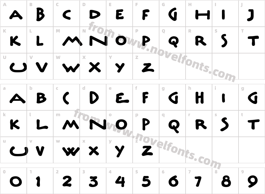 UnderscriptITC TTCharacter Map