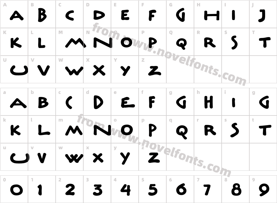 UnderscriptITCStdCharacter Map