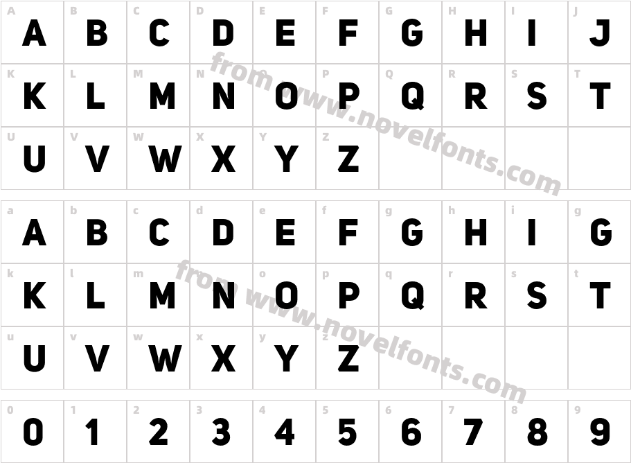 Uni Sans HeavyCAPSCharacter Map