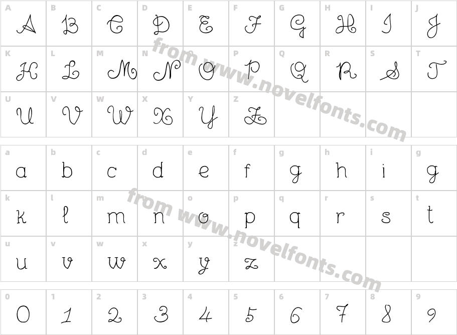 Unic CalligraphyCharacter Map