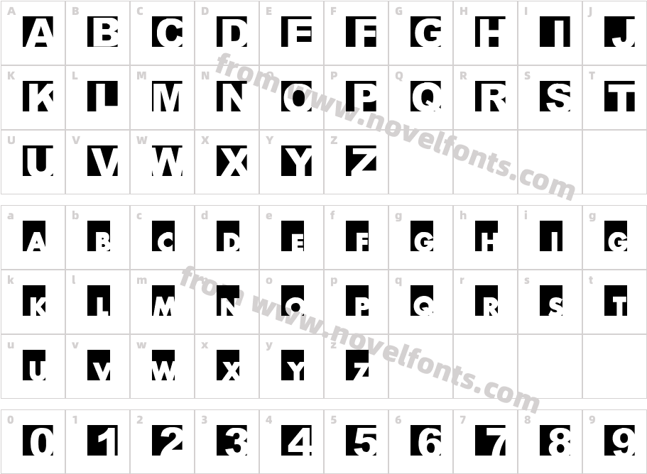 BIGARIAL UltraBoldCharacter Map