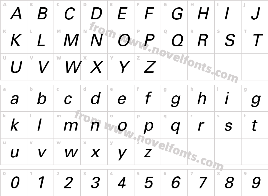 UniformBookObliqueCharacter Map