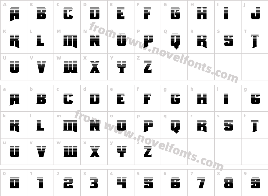 Union Gray HalftoneCharacter Map