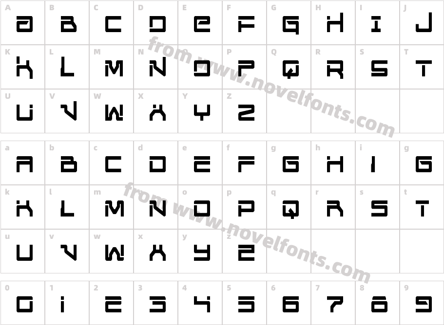 United Planets CondensedCharacter Map