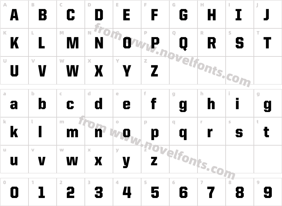 United Sans Semi Cond BlackCharacter Map