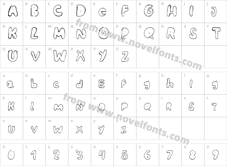 BIZARRO1Character Map