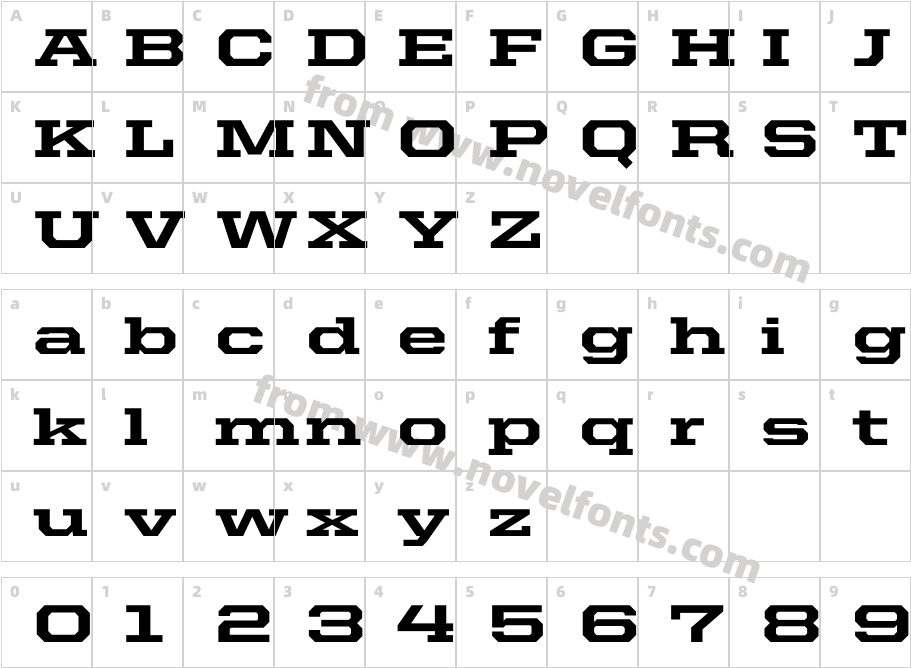 United Serif Ext HeavyCharacter Map