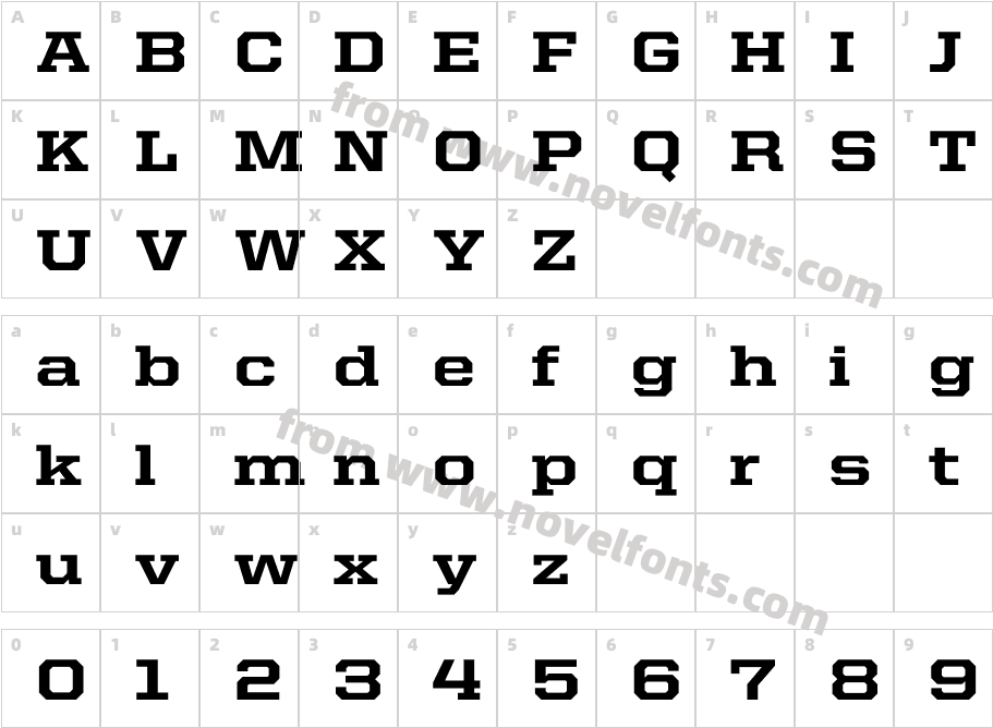 United Serif Semi Ext HeavyCharacter Map