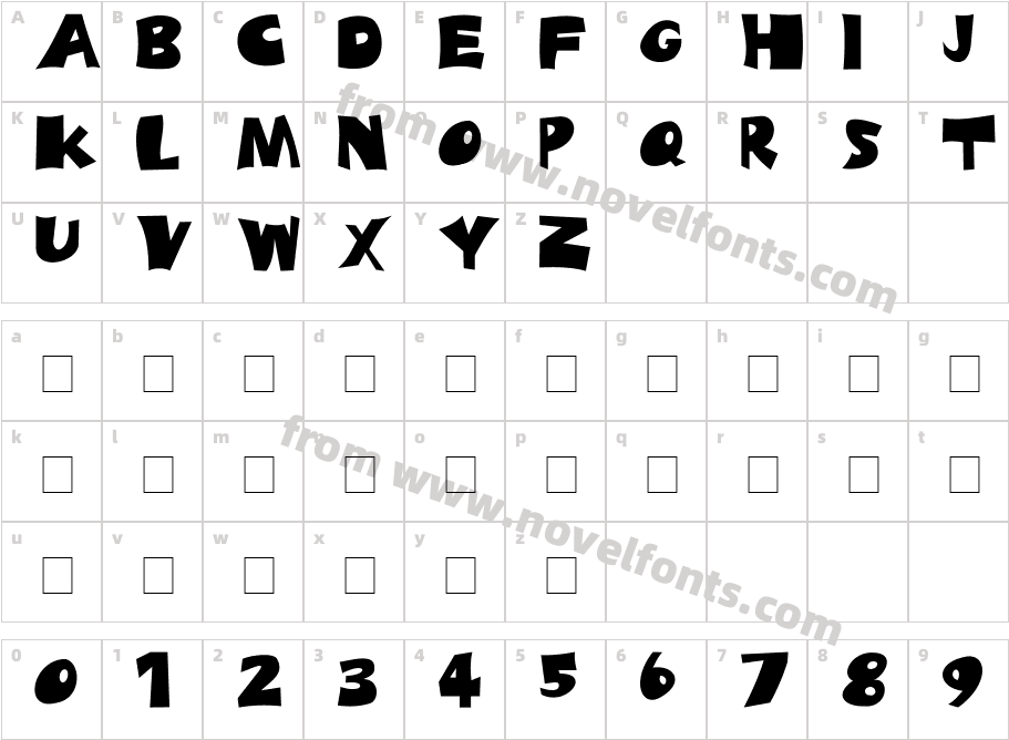 BLADES boldCharacter Map