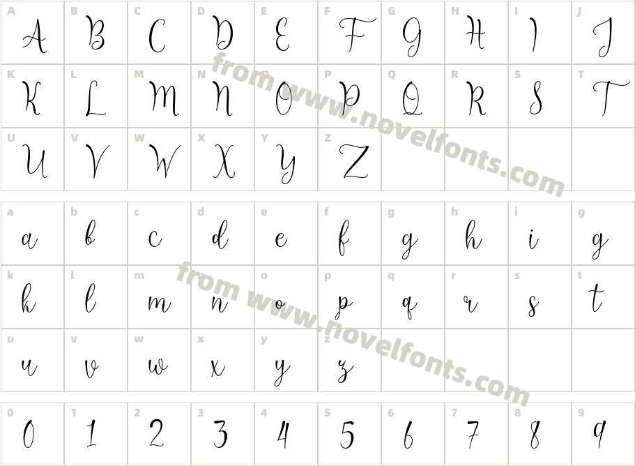 Untilnow-scriptCharacter Map