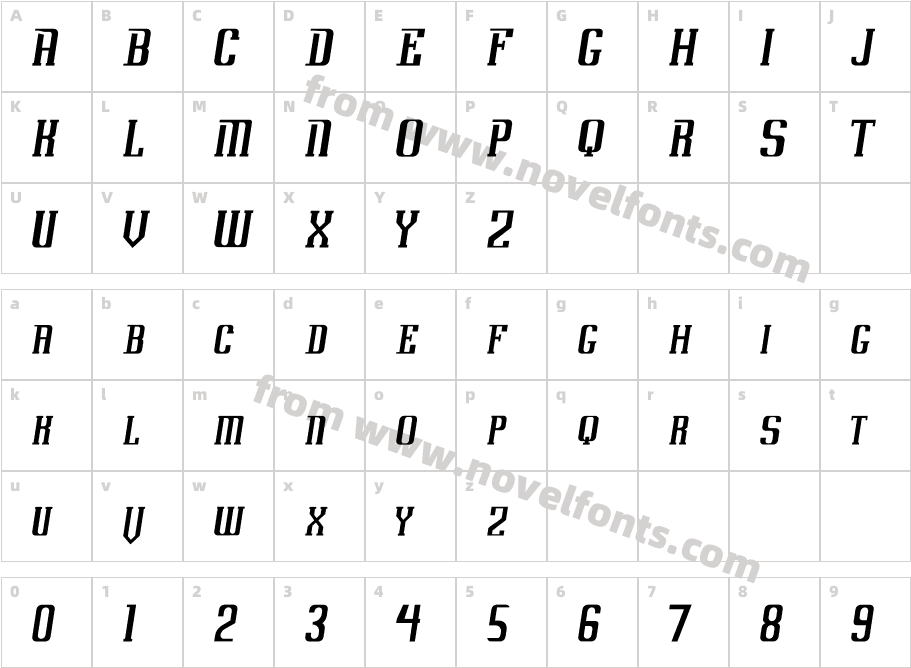 Uovo Di Drago ItalicCharacter Map