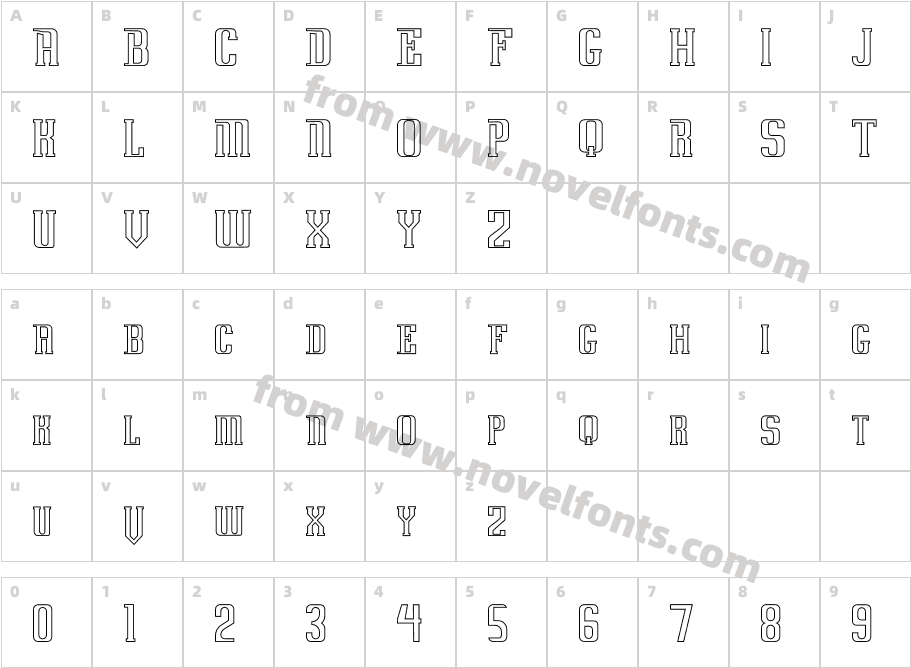 Uovo Di Drago OutlineCharacter Map