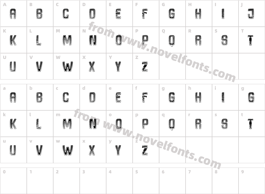 Urban Knight RegularCharacter Map