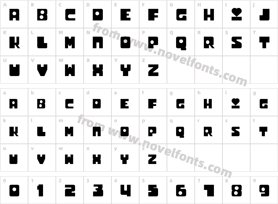 UtoniumCharacter Map