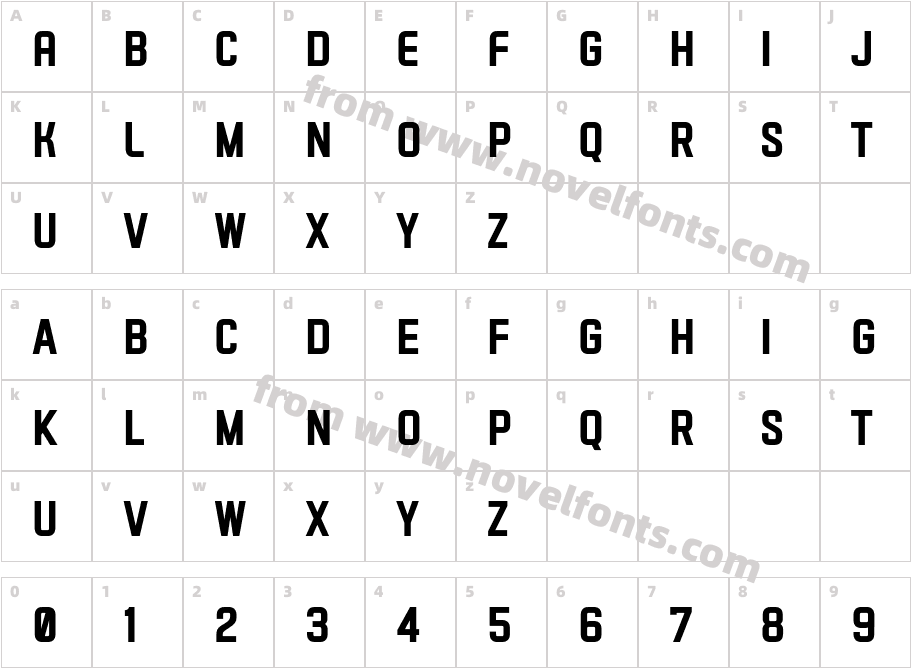 VECTRO-BoldCharacter Map