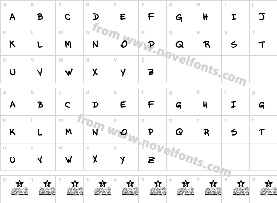 VEGgY PERSONAL USE Semi-expanded MediumCharacter Map