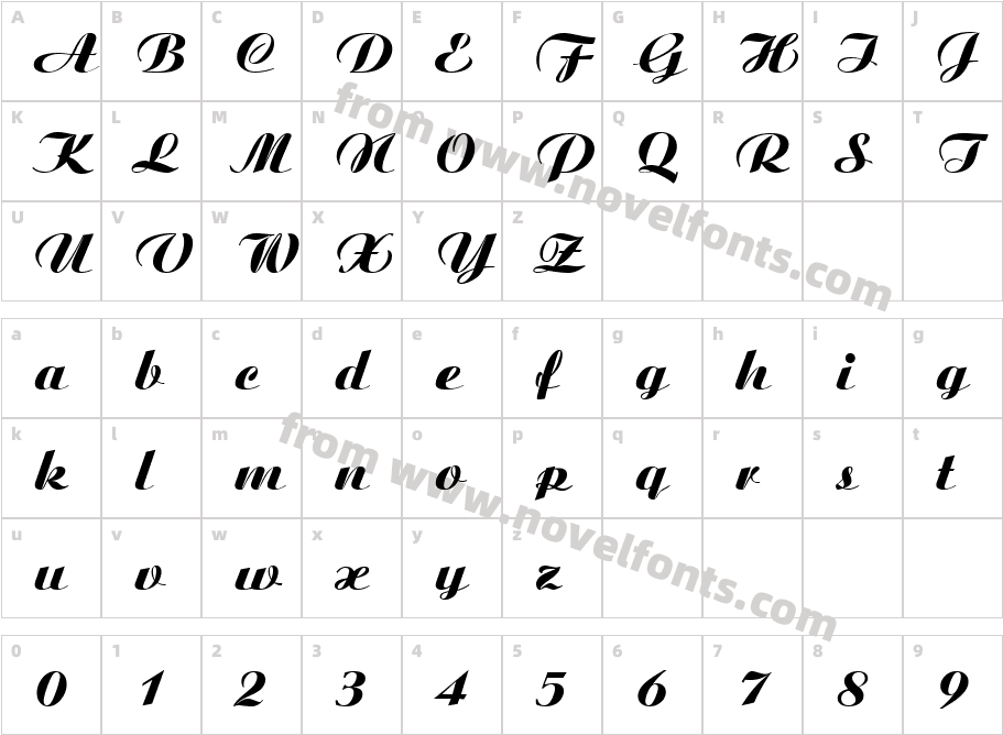 VNI-AristonCharacter Map