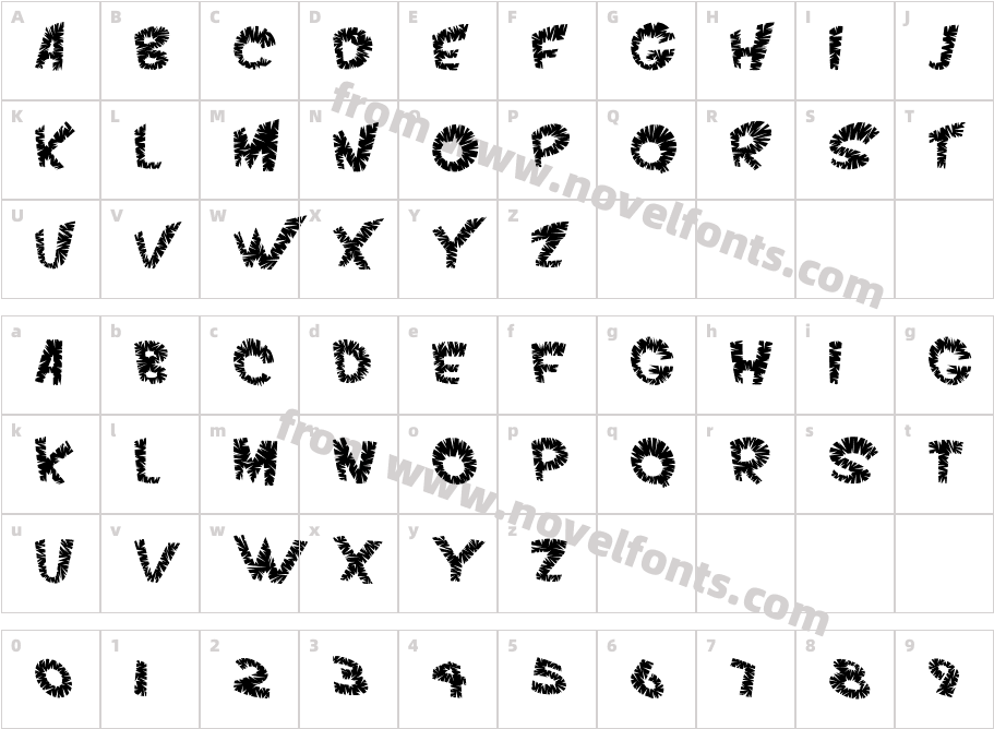 VTC ScreamItLoudSliced RegularCharacter Map