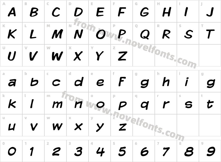 VTCKomixationRegularCharacter Map