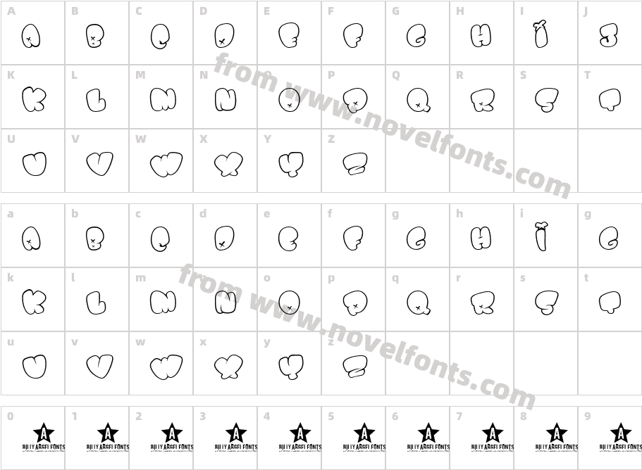 BOMB FONTCharacter Map