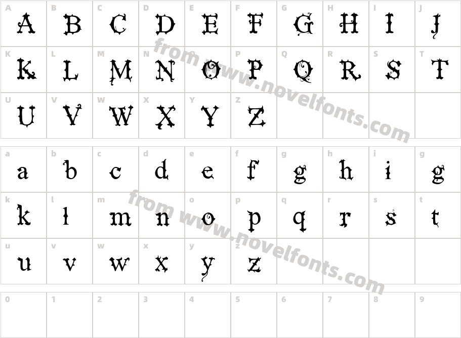 VTKS Black Label NormalCharacter Map