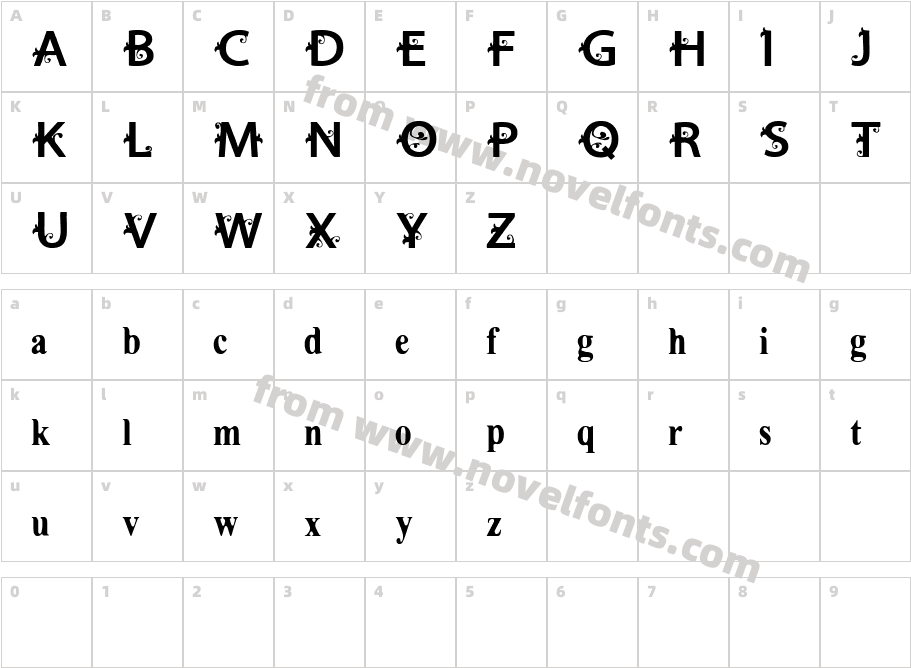 VTKS EstilosaCharacter Map